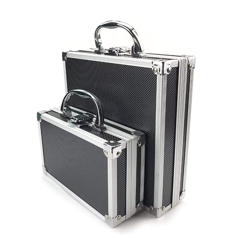 Boîte de rangement en alliage d’aluminium antichoc – Coffre de stockage portable pour outils et documents – Usage maison et voyage