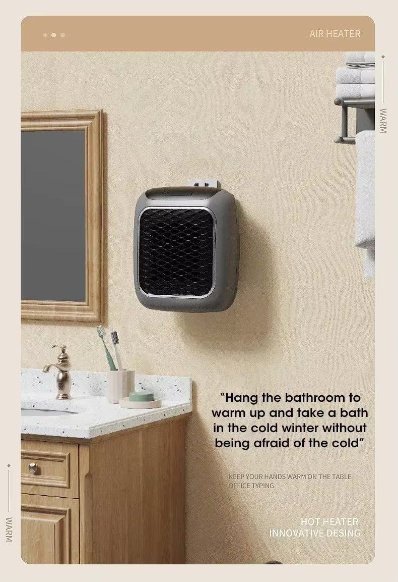 Mini Radiateur Électrique Mural Enfichable – Chauffage Compact avec Thermostat pour Chambre