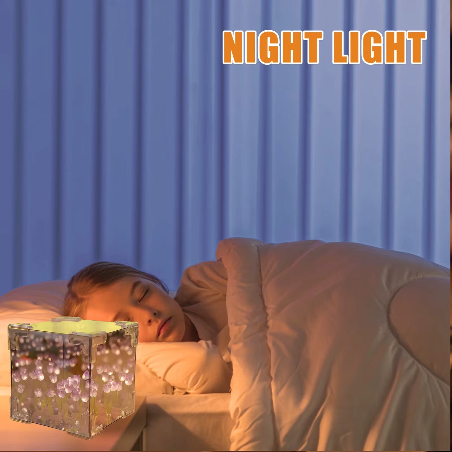 Lampe LED Tulipe DIY Décorative avec Miroir – Veilleuse Fleur Lumineuse pour Chambre, Salon, Bureau, Cadeau Original