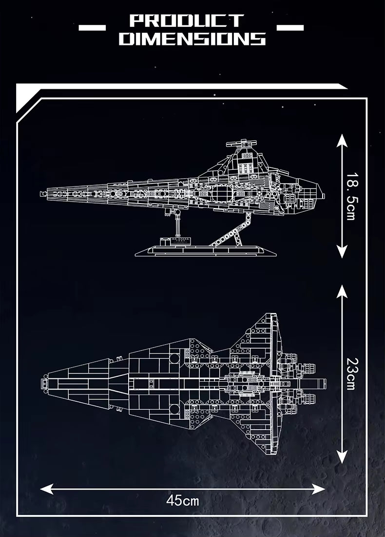 Vaisseau Spatial République – Modèle Attack Cruiser – Blocs de Construction Type MOC – Compatible 21074