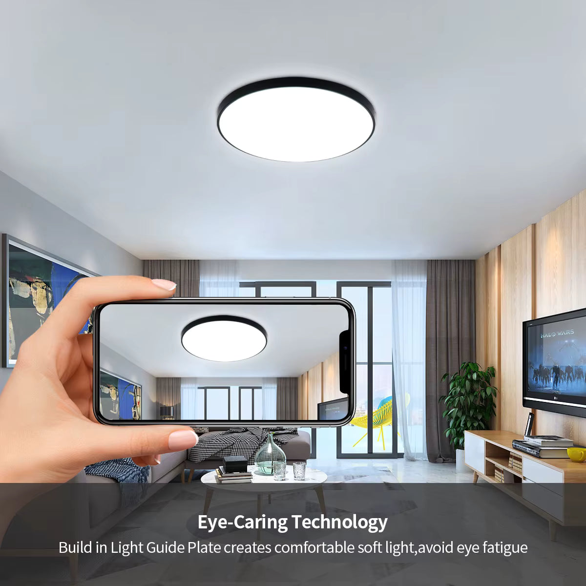 Plafonnier LED rond 24W étanche moderne