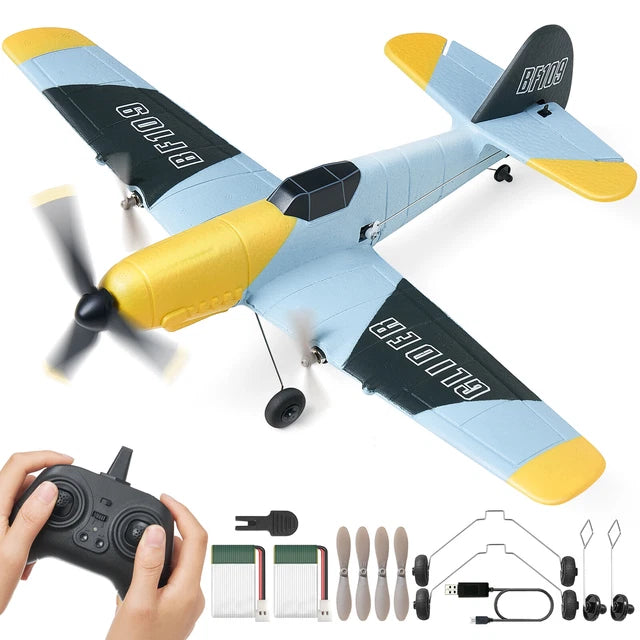 Avion RC 2.4G 3CH BF109 – Planeur Télécommandé EPP avec 2 Batteries