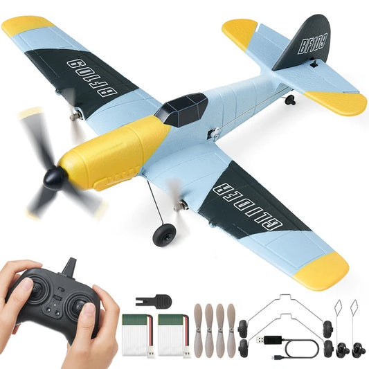 Avion RC 2.4G 3CH BF109 – Planeur Télécommandé EPP avec 2 Batteries