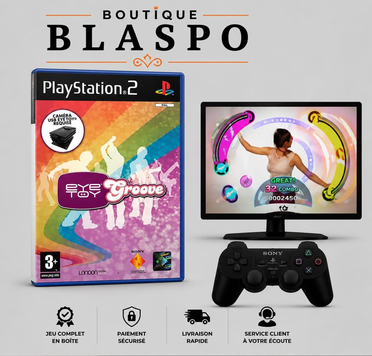 EyeToy Groove | Jeu Vidéo PS2 PlayStation 2 | Version PAL FR | Caméra EyeToy Requise