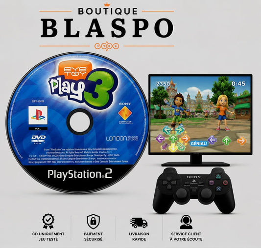EyeToy Play 3 – Jeu PS2 – CD seul – Sans boîtier – Version PAL
