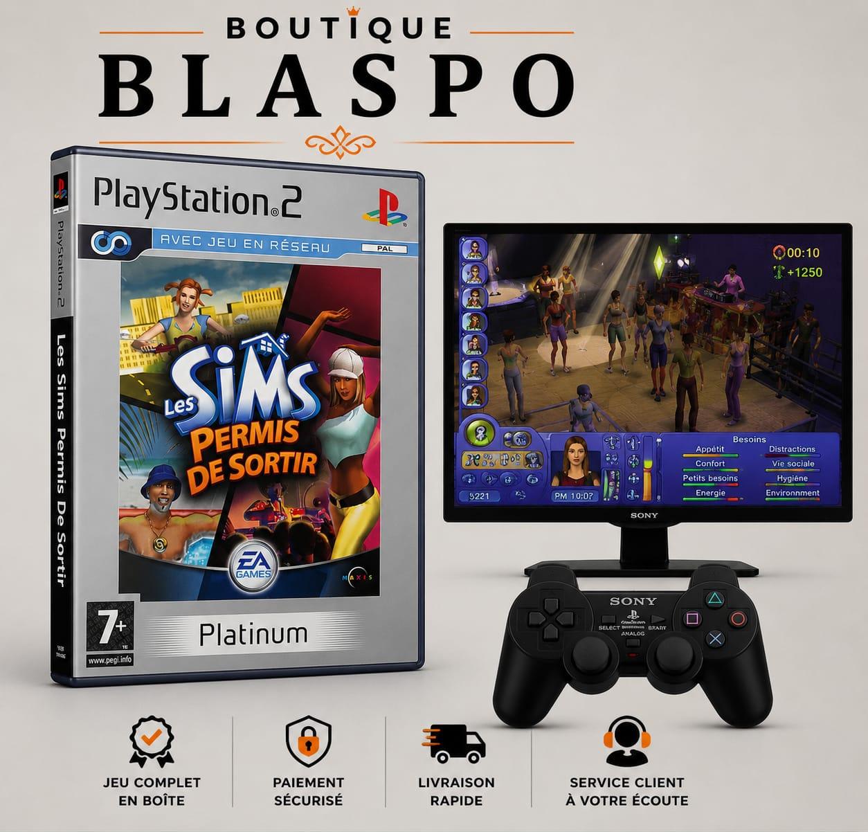 Les Sims Permis de Sortir Platinum PS2 PlayStation 2 PAL Français Jeu de Simulation de Vie