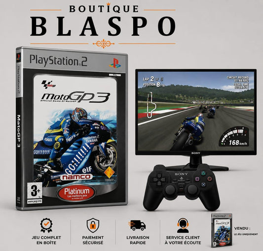 MotoGP 3 Platinum PS2 PlayStation 2 PAL Jeu de Course Moto Officiel Namco