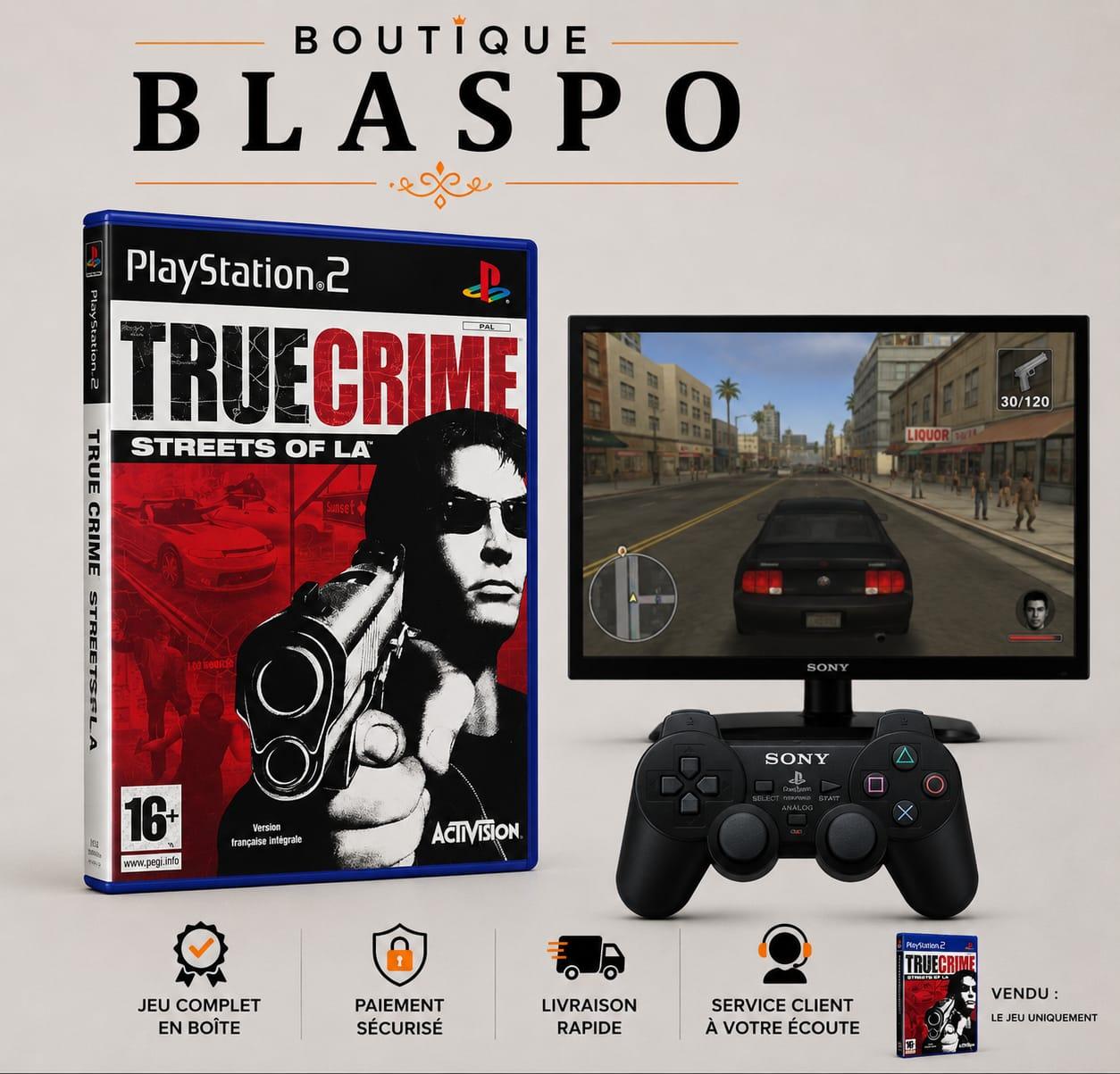 True Crime Streets of LA PS2 PlayStation 2 PAL Version Française Intégrale Jeu Action Aventure