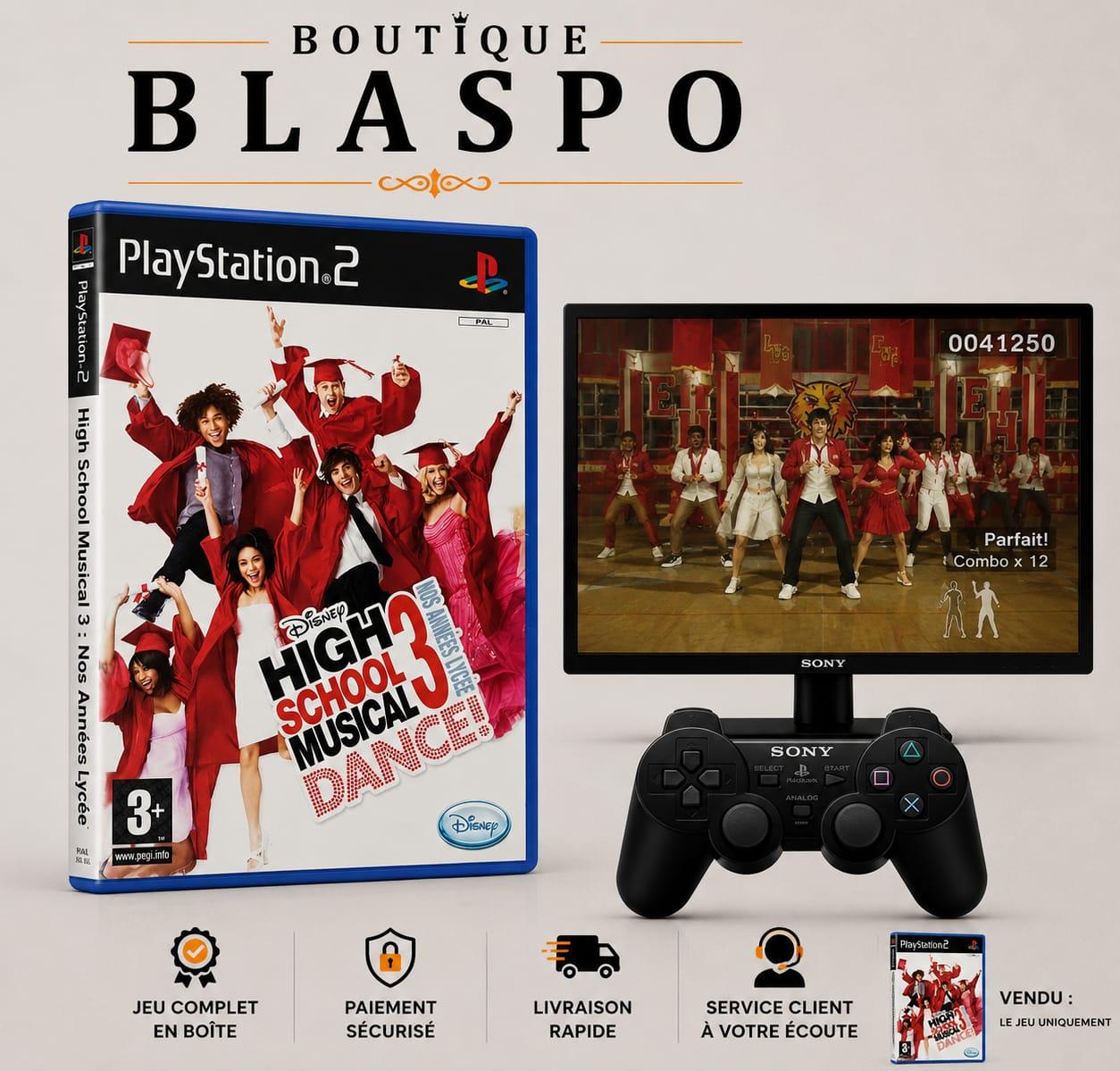 Disney High School Musical 3 Danse ! PS2 PlayStation 2 PAL Jeu de Danse Musical