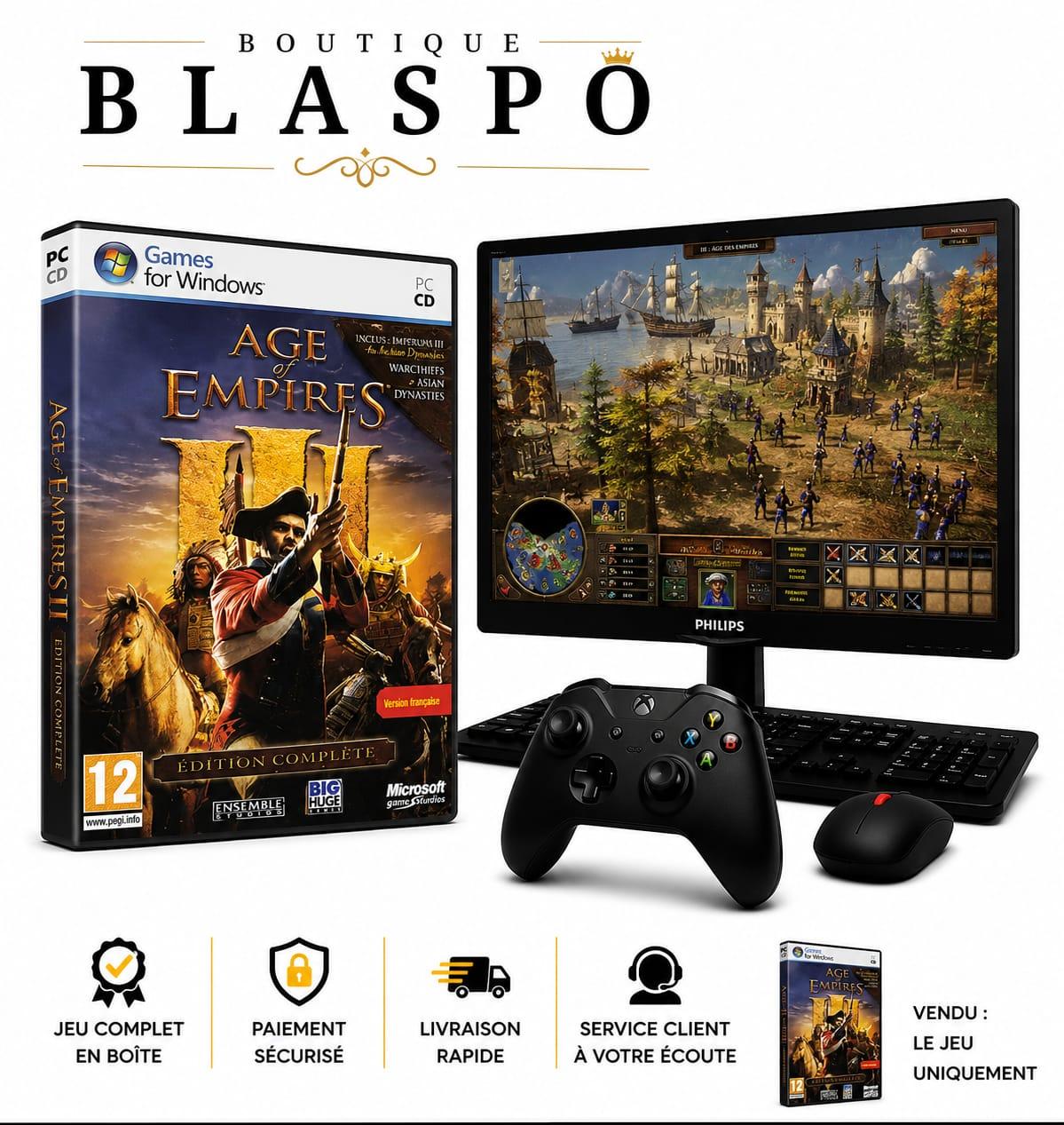 Jeu PC Age of Empires III Édition Complète FR Windows + Extensions Codes Utilisés Non Jouable (Pour Collection)