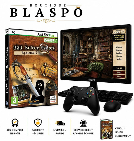 221 Baker Street Épisode 1 PC Jeu d’Enquête Objets Cachés Aventure Sherlock Holmes Legacy Interactive Version Française