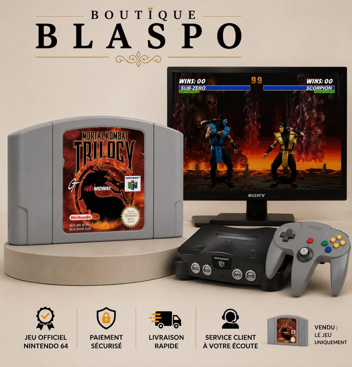 Mortal Kombat Trilogy – Jeu Nintendo 64 – Cartouche seule – Sans boîte – Version PAL Europe