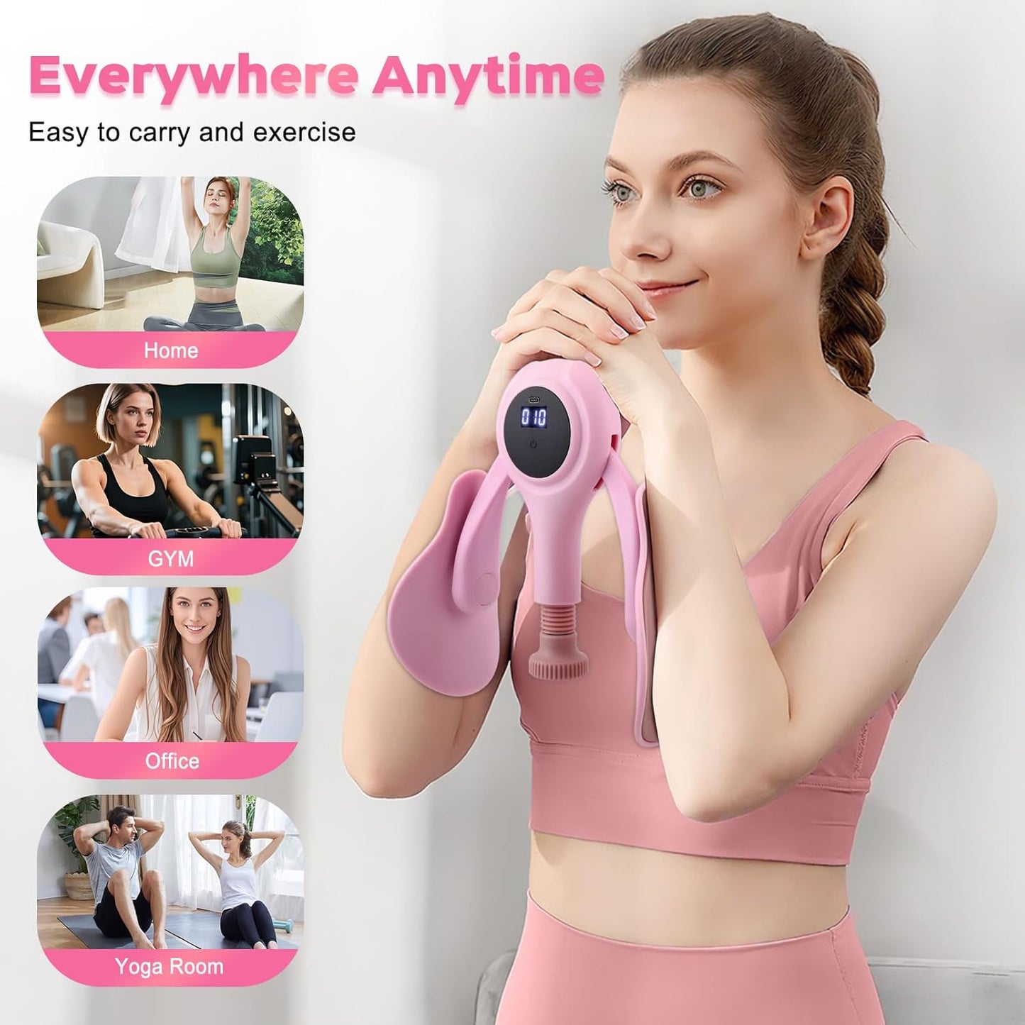 Appareil Exercice Cuisses Femme – Renforcement Intérieur Cuisses Plancher Pelvien – Toner Fitness Maison