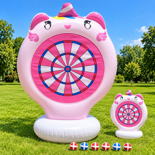 Jeu de Fléchettes Gonflable Géant pour Piscine et Jardin – Cible XXL avec Balles – Jeu d'Eau Extérieur pour Enfants et Famille – Aire de Jeux Gonflable Été