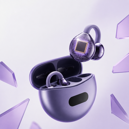 Écouteurs Bluetooth 5.4 Sans Fil à Oreille Ouverte – 60 h d'Autonomie, Boîtier Affichage LED, IPX5, Clip Oreille Sport