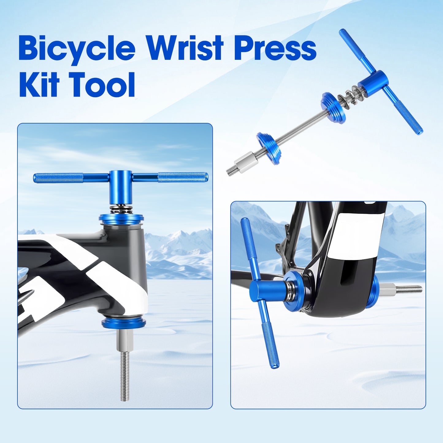 Outil Presse Roulement Vélo – Presse Boîtier Pédalier BB – Support Aluminium Axe Acier – Réparation Vélo