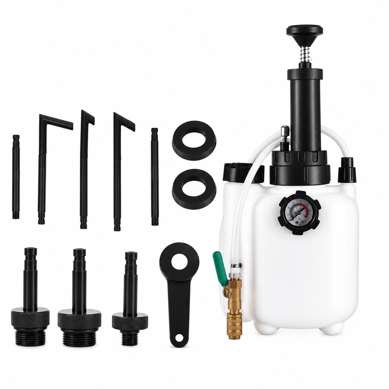 Kit Pompe de Transfert d’Huile 3L avec 8 Adaptateurs ATF – Pompe Manuelle de Remplissage Huile Boîte de Vitesses, Liquide de Transmission, Entretien Automobile