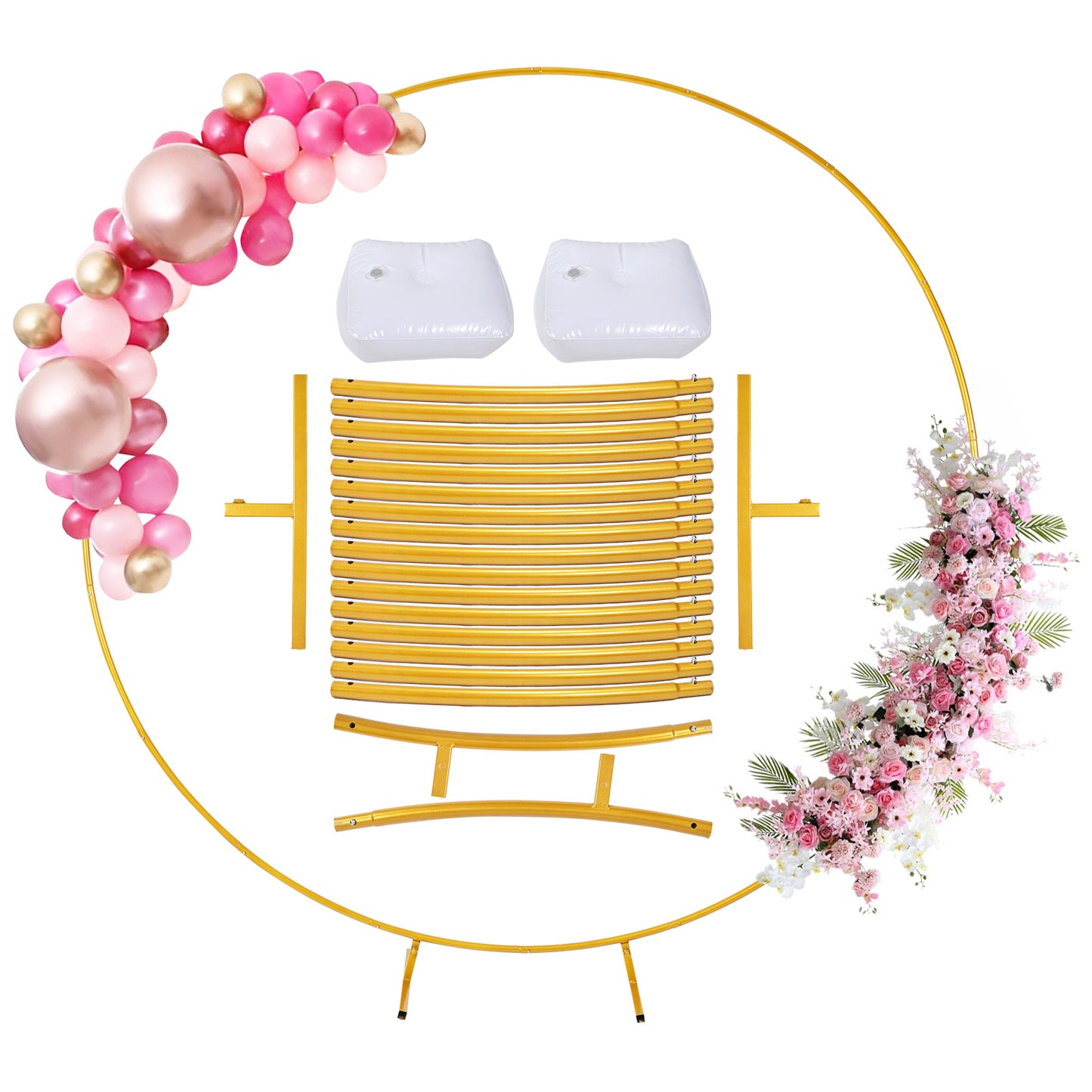Arche Circulaire Métal 2,2 m – Support Décoration Mariage et Ballons – Cadre Rond pour Fêtes et Événements