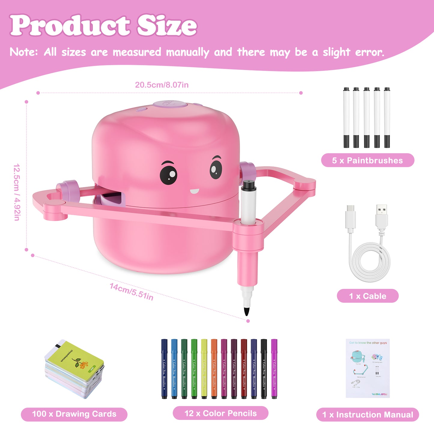 Robot de Dessin Enfant avec Projecteur – Jouet Éducatif Interactif 100 Cartes Rechargeable