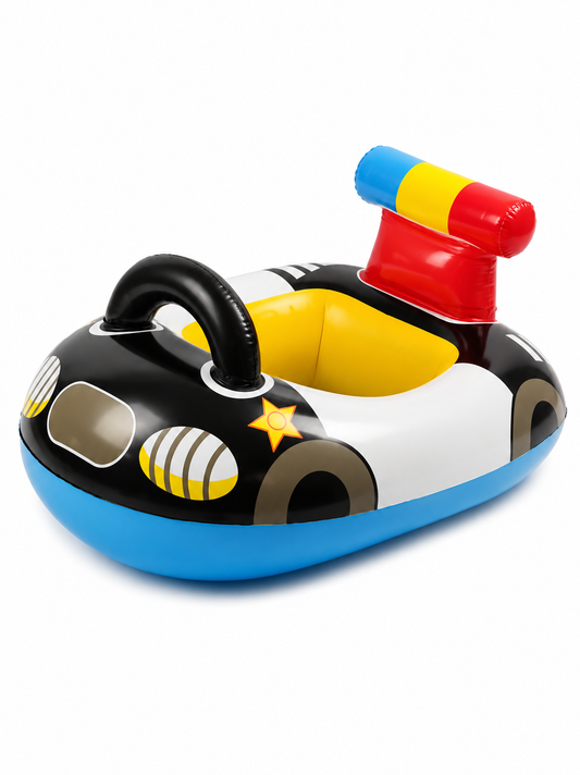 Bouée Gonflable Enfant Voiture de Police avec Siège – Flotteur Piscine Bébé Jeux Aquatiques Été
