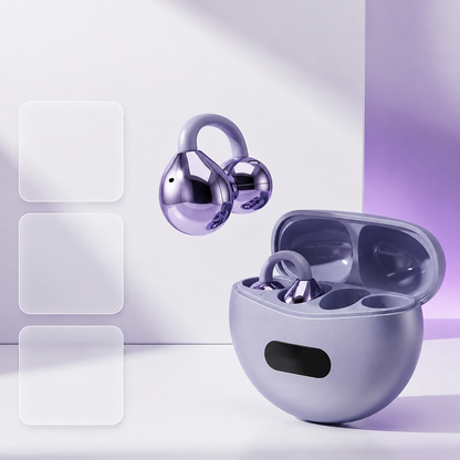 Écouteurs Bluetooth 5.4 Sans Fil à Oreille Ouverte – 60 h d'Autonomie, Boîtier Affichage LED, IPX5, Clip Oreille Sport