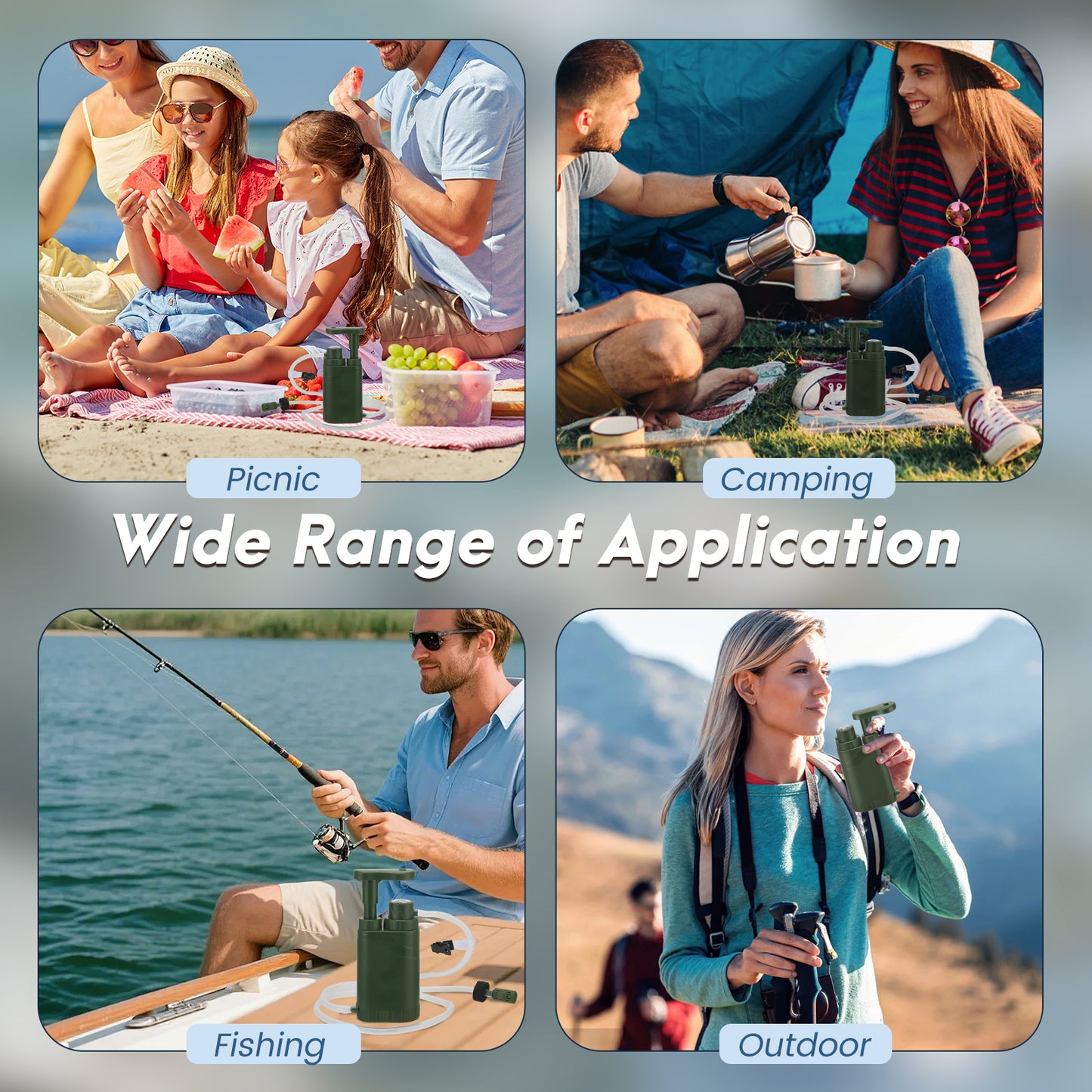 Pompe Filtrante Eau Portable 0,01 Micron – Purificateur Eau Camping Randonnée Survie – Filtre Haute Précision