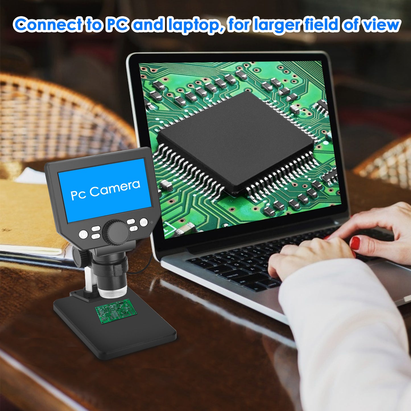 Microscope Numérique 4,3 Pouces 1000X – Écran LCD 1080P – Microscope Électronique pour Réparation Téléphone et Soudage