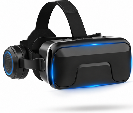 Casque VR 3D avec Écouteurs Intégrés – Smartphone 4,7–7,2 Pouces, Lentilles HD, Compatible Android & iPhone, Jeux & Vidéos 360°