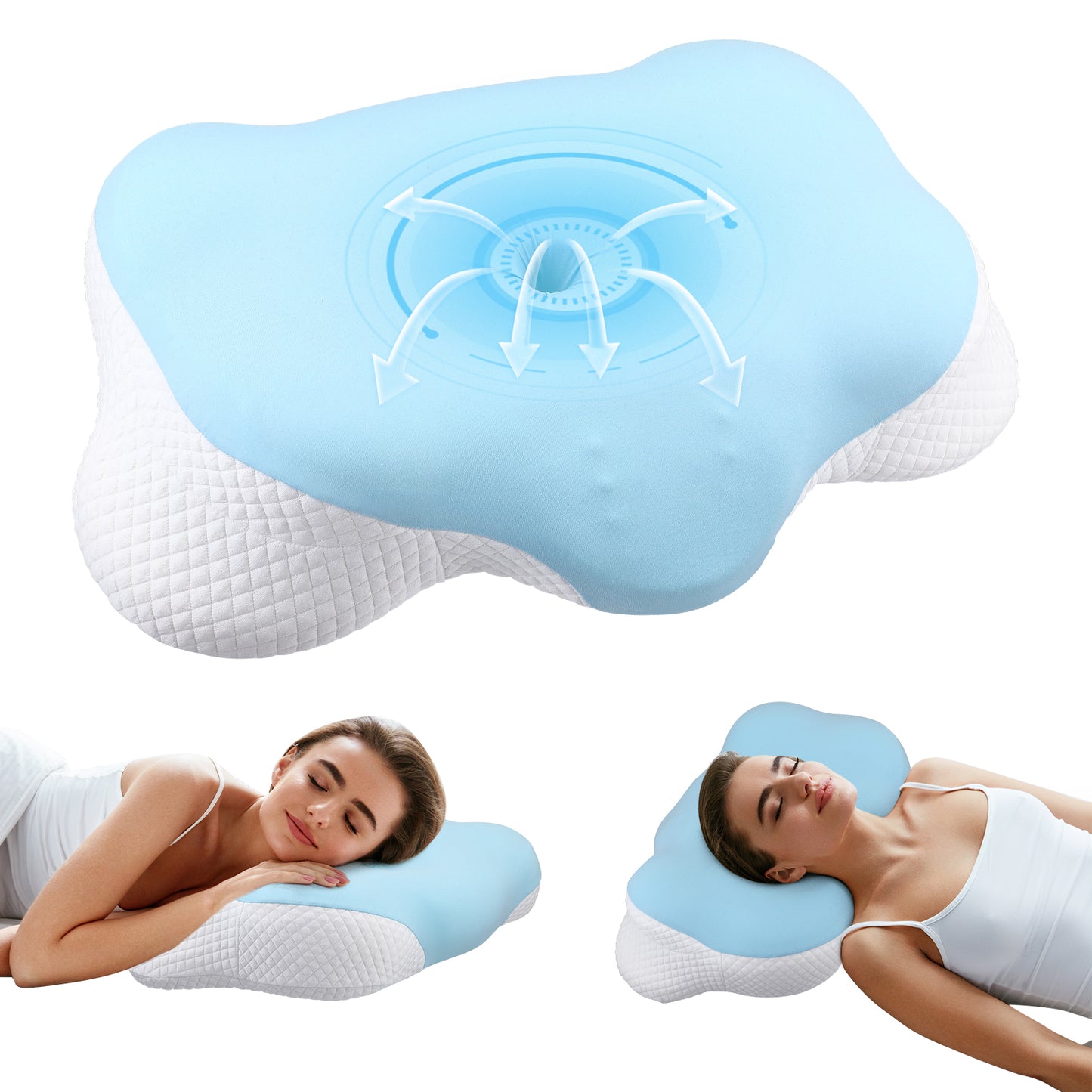 Oreiller Mémoire de Forme Ergonomique – Oreiller Cervical Orthopédique Anti-Douleurs
