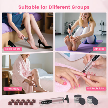 Râpe Électrique Pieds 2 en 1 Rechargeable – Éliminateur Callosités et Peaux Mortes