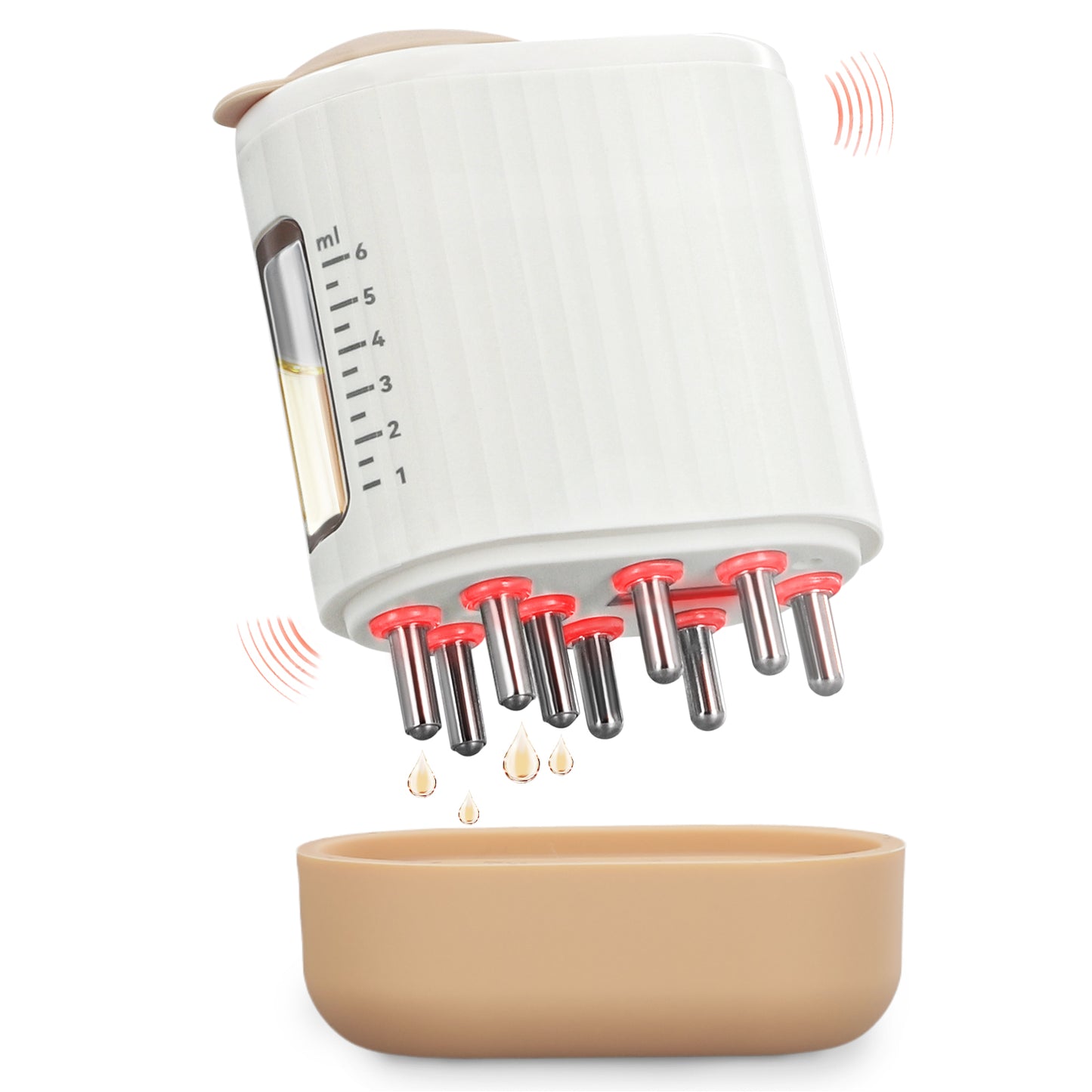 Applicateur d’Huile Capillaire Électrique 2 en 1 – Masseur de Cuir Chevelu et Distributeur d’Huile pour Cheveux