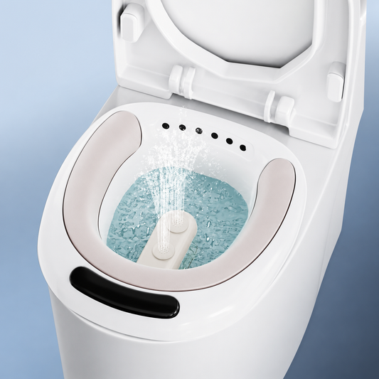 Bain de Siège Électrique pour WC avec Fonction Bidet, Jets d’Eau et Commande Numérique – Bassin d’Hygiène Intime pour Adulte – Blanc