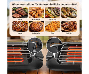 Grill électrique de table sans fumée, plaque barbecue intérieure antiadhésive avec bac récupérateur de graisse amovible, thermostat réglable, compatible lave-vaisselle