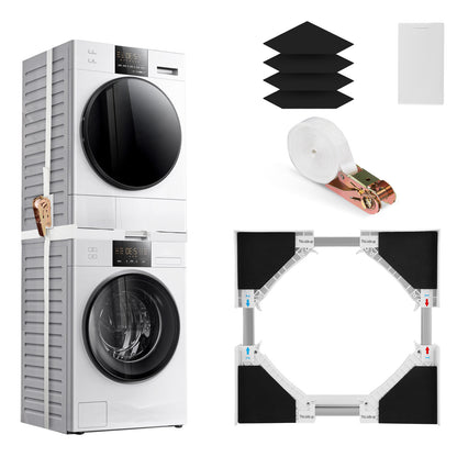 Universal Washing Machine and Tumble Dryer Stacking Kit – Support with Ratchet Straps 45-86 cm