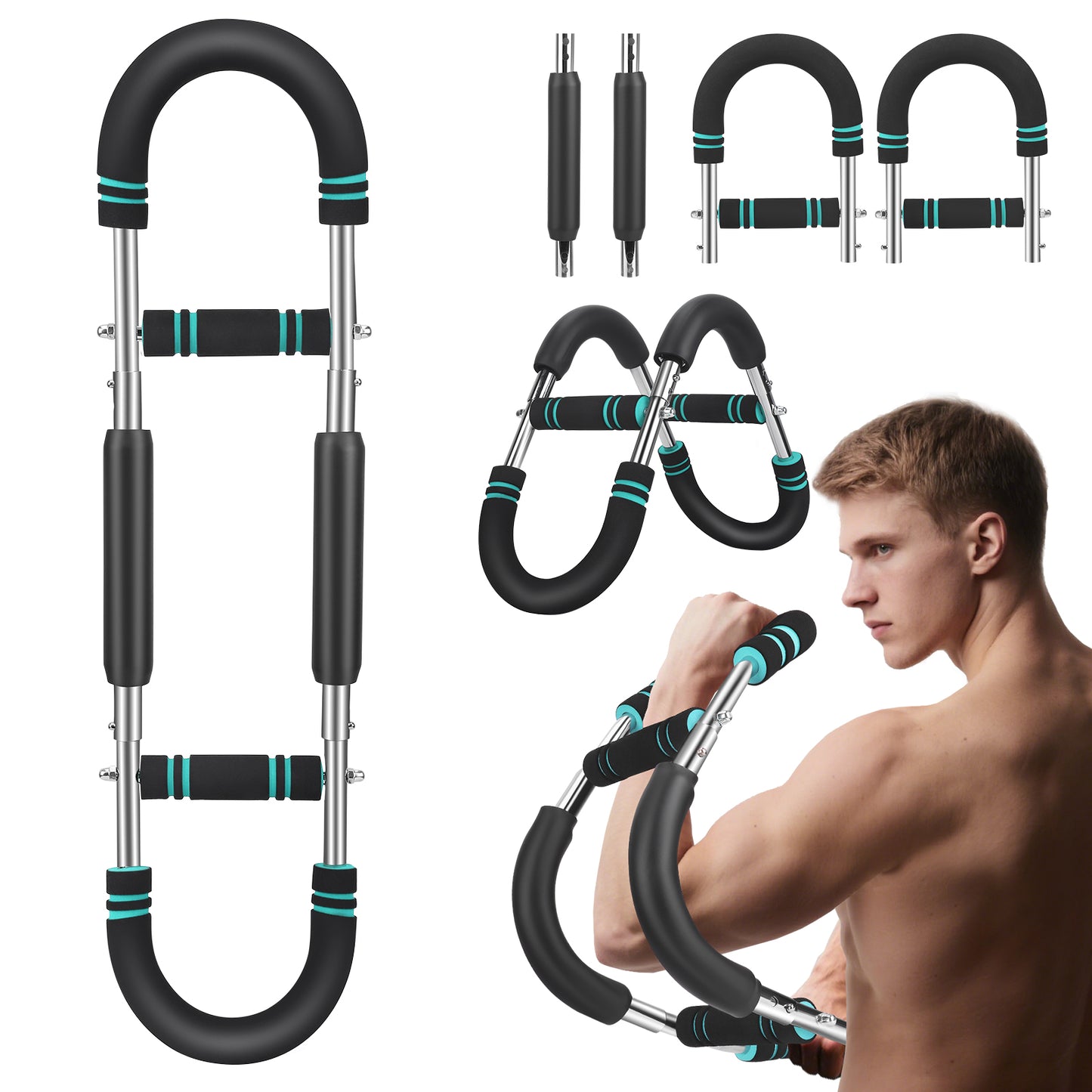 Entraîneur Bras Twister 20-60Kg – Appareil Musculation Poitrine Réglable – Ressort Résistance Fitness
