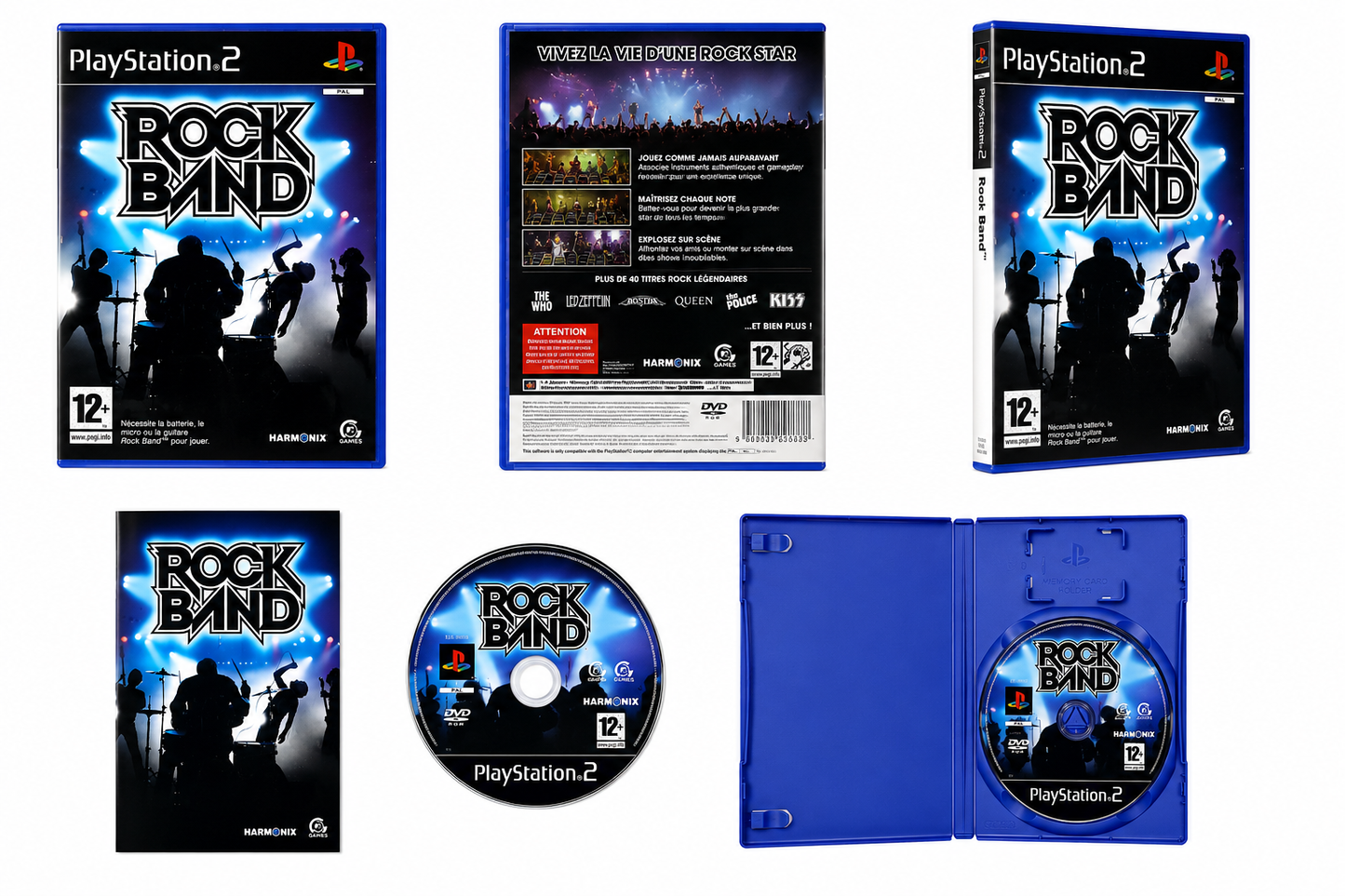 Rock Band – Jeu PS2 | Jeu Musical Rock | Compatible Guitare, Batterie & Micro | PAL