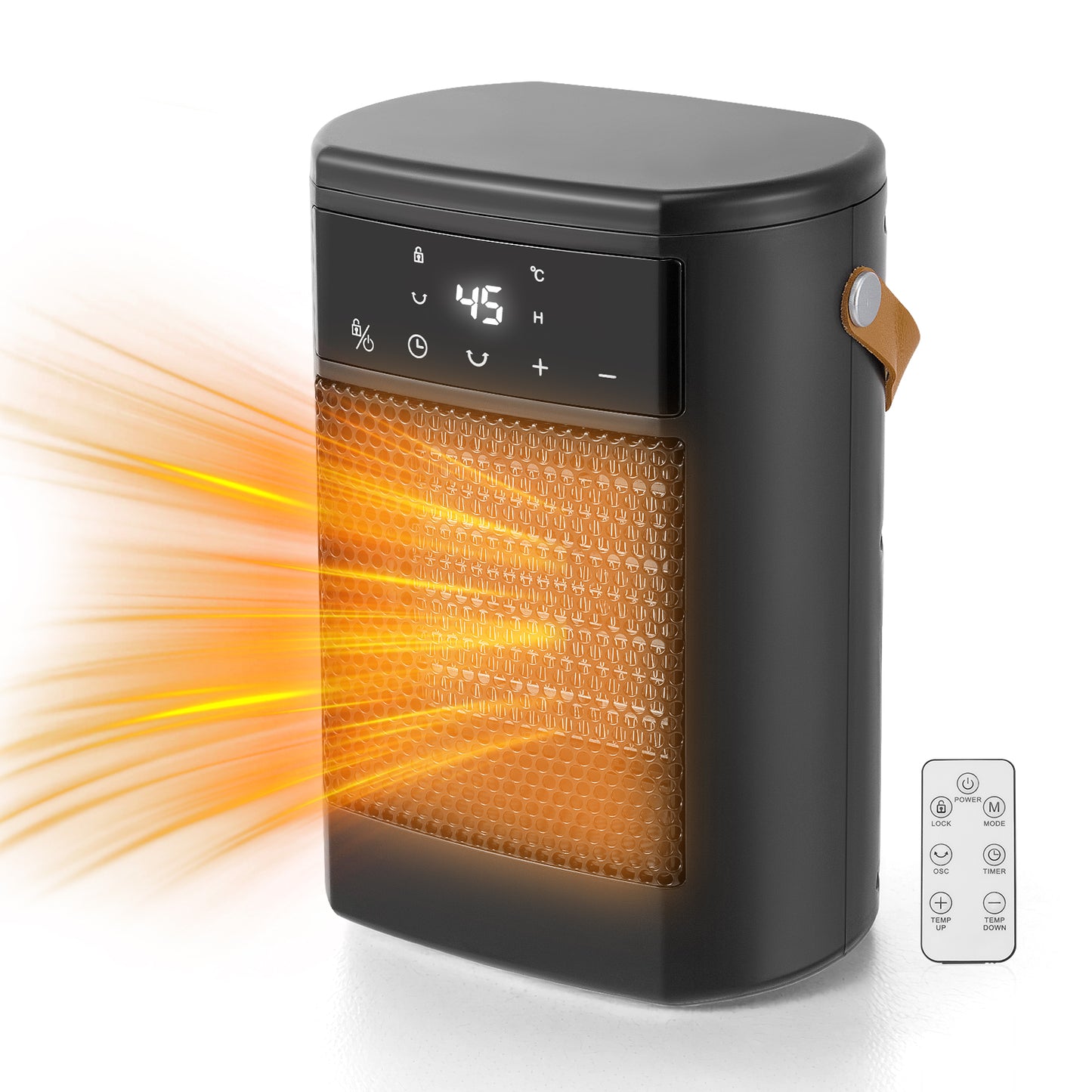Radiateur Soufflant Électrique 1500W avec Télécommande – 3 Modes de Chauffage – Chauffage d’Appoint Silencieux