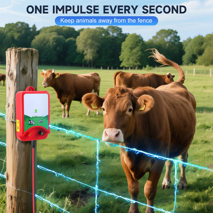 12V Electric Fence Kit – 3KM Energizer – For Cattle, Sheep, Horse, Poultry – LED Display, Easy Installation