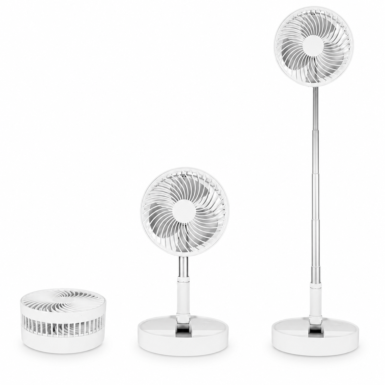 Ventilateur Portable Pliable Rechargeable USB-C 8000 mAh – Ventilateur de Table Oscillant Silencieux avec Hauteur Réglable – Bureau, Chambre, Camping et Voyage