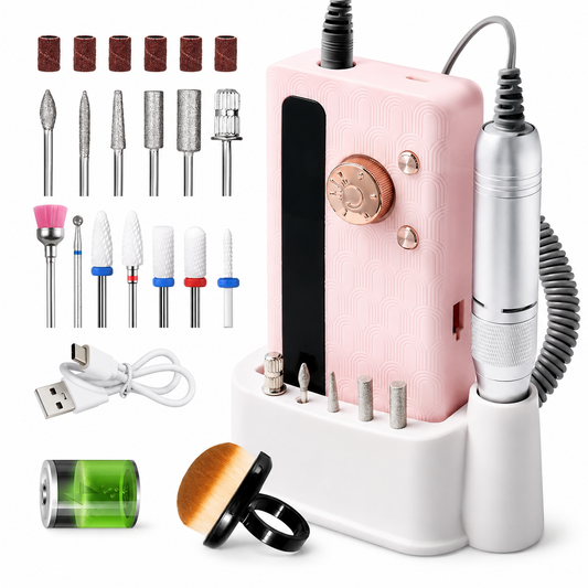 Ponceuse à Ongles Électrique Rechargeable 45 000 RPM | Écran LCD | Kit 20 Embouts | Manucure Pédicure Professionnelle