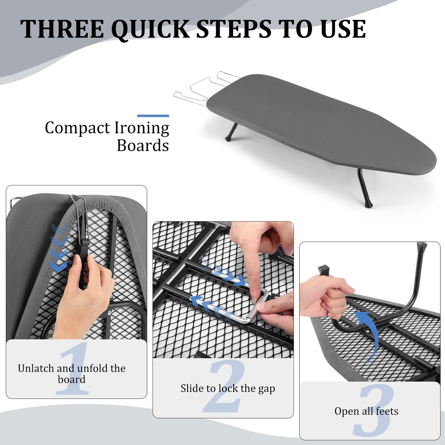 Planche à Repasser de Table Pliable – Mini Planche Portable avec Housse Résistante à la Chaleur