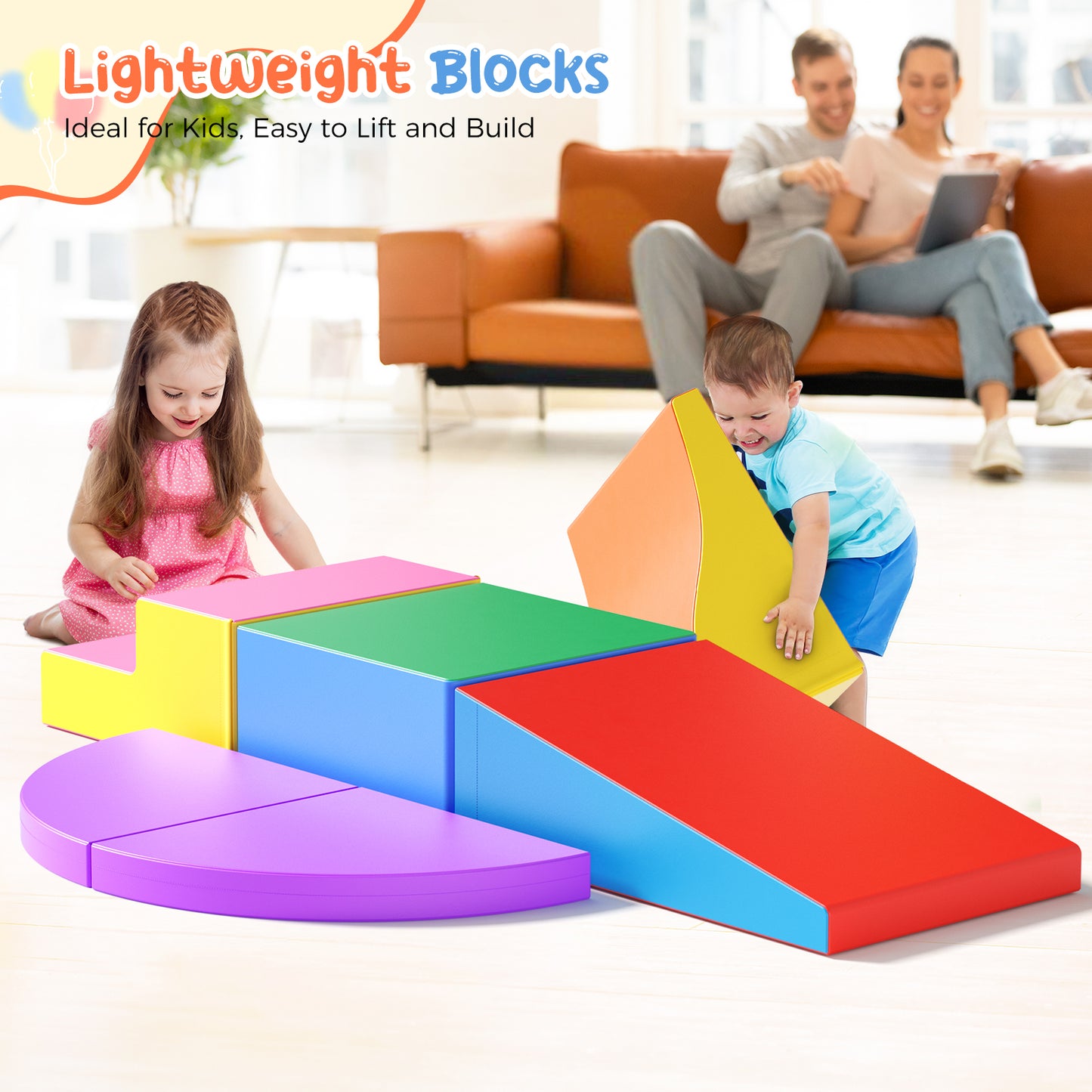 Ensemble de Modules de Motricité en Mousse pour Bébé – 6 Pièces – Aire de Jeux Enfant – Blocs PU/EPE – Développement Motricité