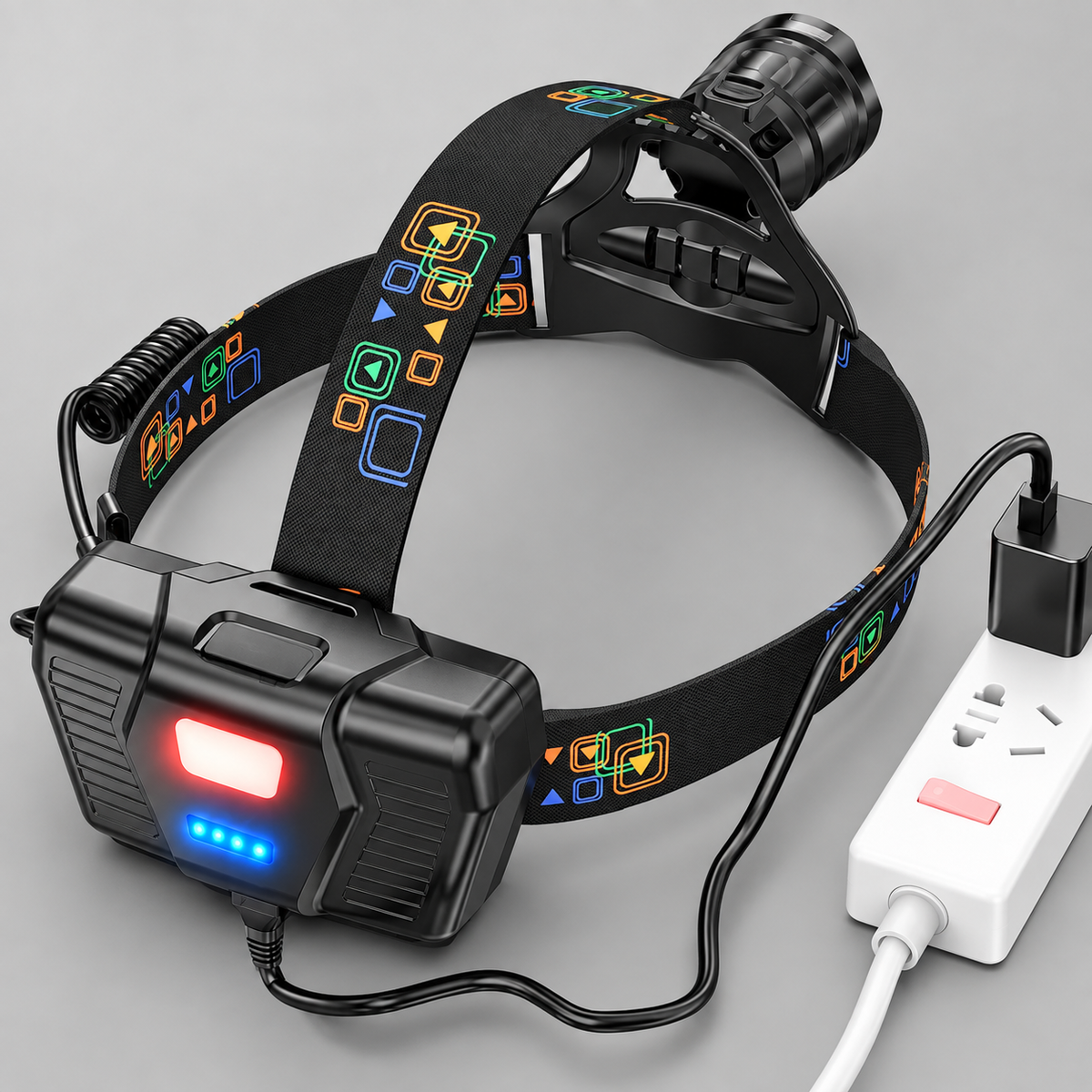 Lampe Frontale LED XHP100 Rechargeable USB – Faisceau Zoomable & 3 Batteries 18650 – Pêche, Camping, Randonnée & Travail Extérieur