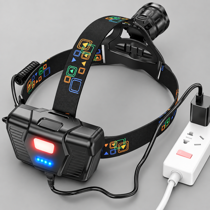 Lampe Frontale LED XHP100 Rechargeable USB – Faisceau Zoomable & 3 Batteries 18650 – Pêche, Camping, Randonnée & Travail Extérieur