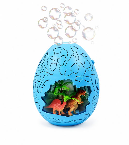 Machine à Bulles Dinosaure en Forme d'Œuf avec Lumières et Musique – Souffleur Automatique de Bulles pour Enfants – Jouet Extérieur – Cadeau Anniversaire