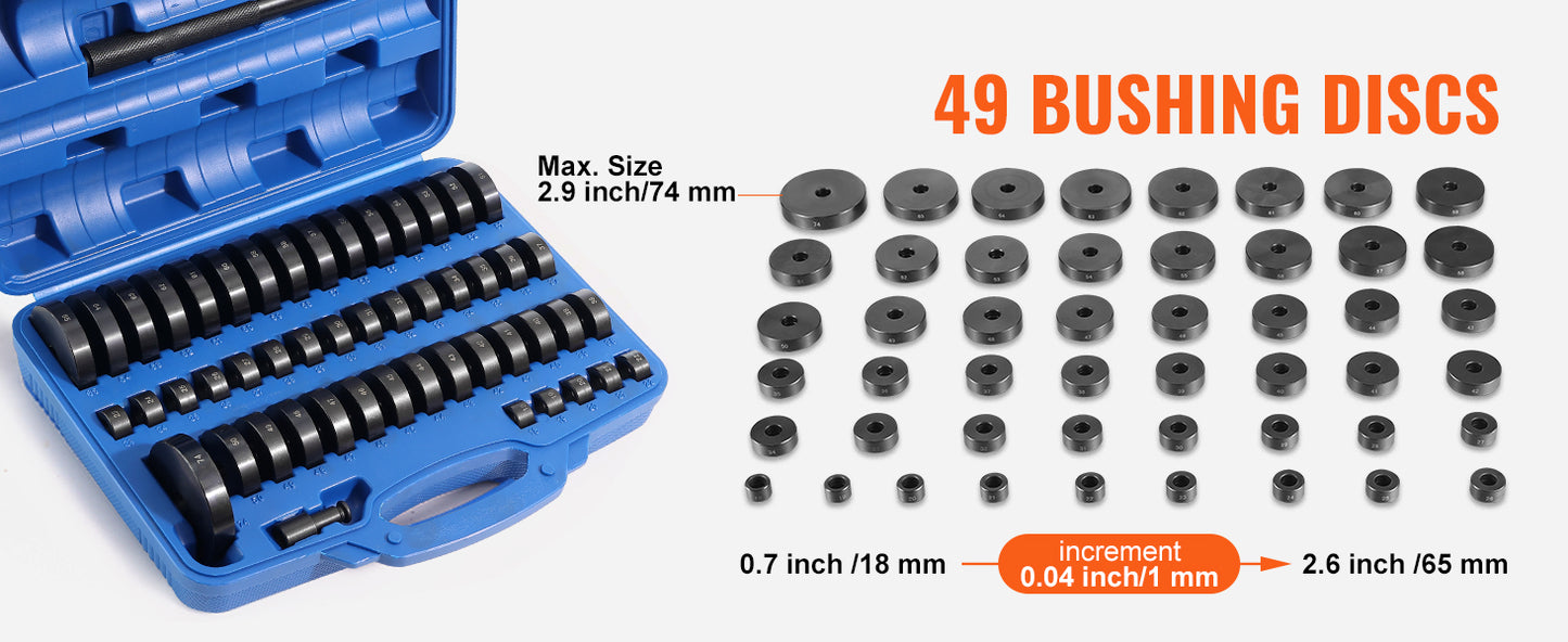 Kit Extracteur & Installateur de Roulements 52 Pièces – Outil Transmission & Essieu – Plage 18-65 mm