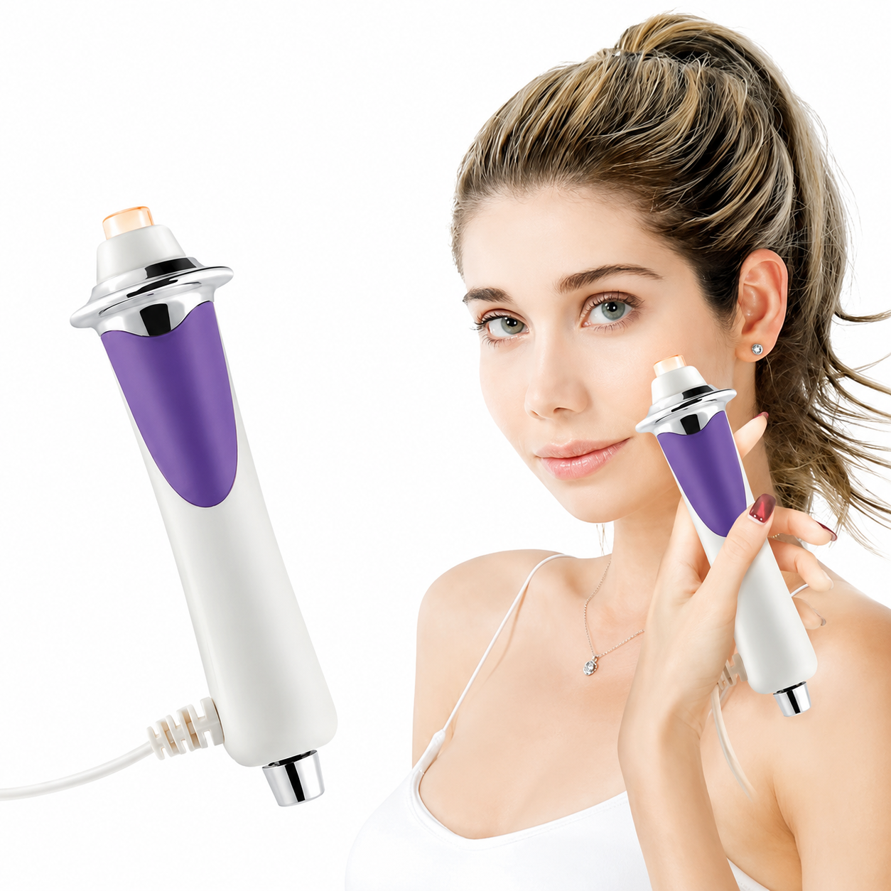Appareil de Massage Visage RF EMS Microcourant – Soin Chauffant Raffermissant – Stylo Beauté Rechargeable