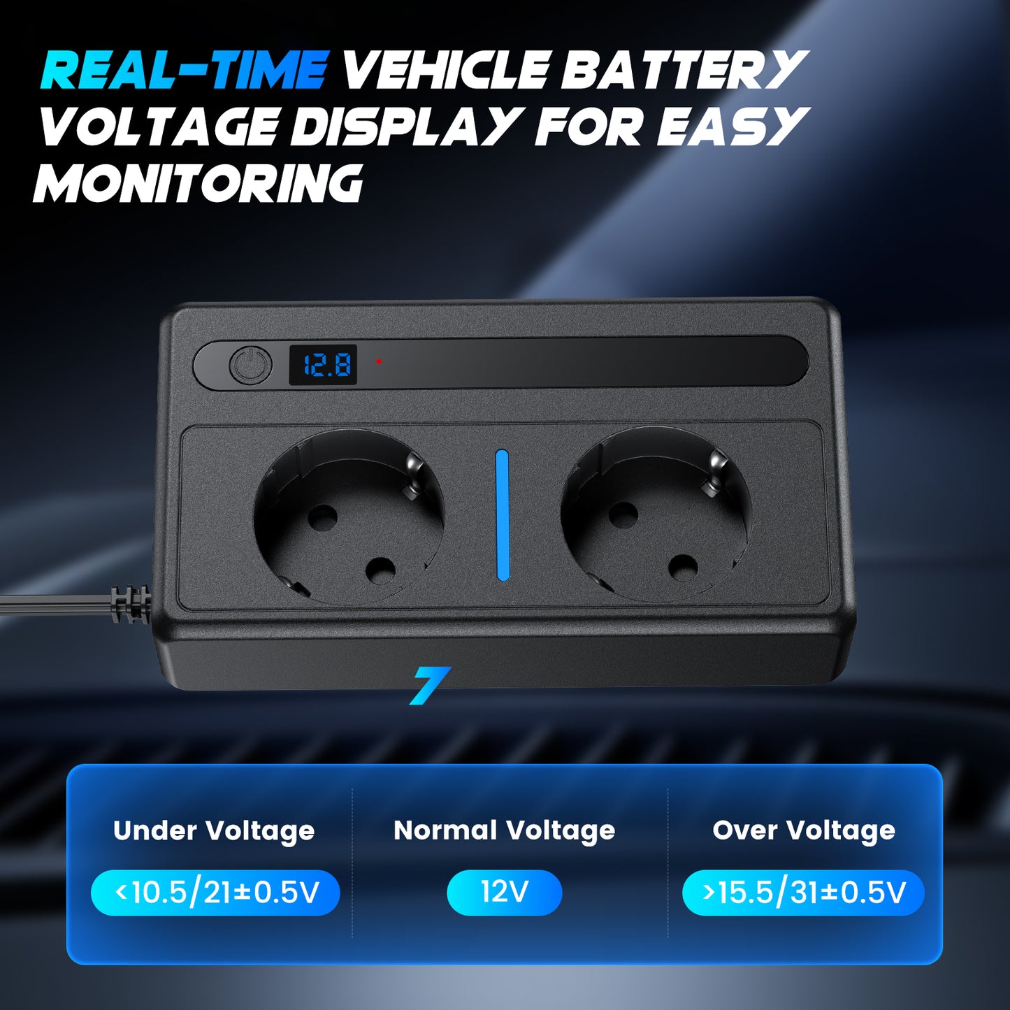 Convertisseur Voiture 12V vers 220V 300W – Onduleur avec 2 Prises Secteur et 2 USB