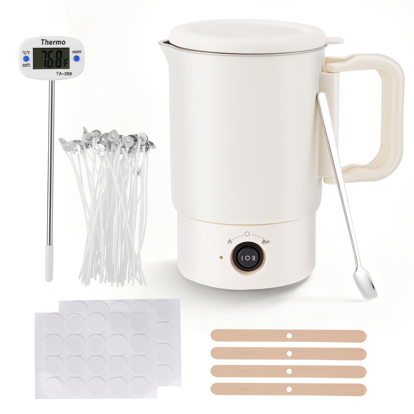 Kit Fabrication Bougies 600W – Chauffe-Cire Électrique 800 ml – Pot Fusion Cire DIY Savon