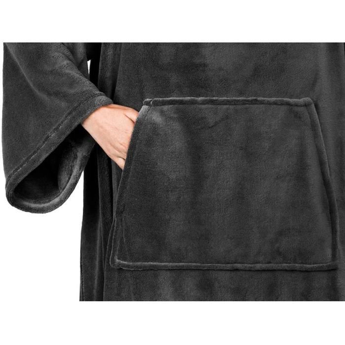Plaid à manches OURSON gris – Polaire microfibre 130 × 180 cm — vue complémentaire 1
